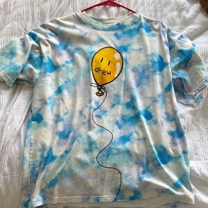 DREW Blue and White Tie-Dye Balloon Tee